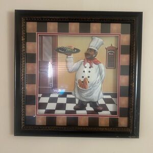 Chef kitchen picture with frame.
